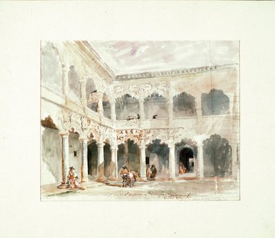 Hof des Infantado-Palastes in Guadalajara (Spanien) von Jenaro Pérez Villaamil